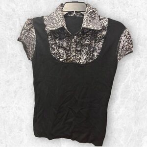 ❤️ 7 for $25! Leopard Print and Black Women's Top